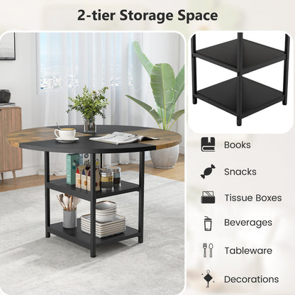 120 cm Dining Table with 2-tone Color-blocked Design-Black
