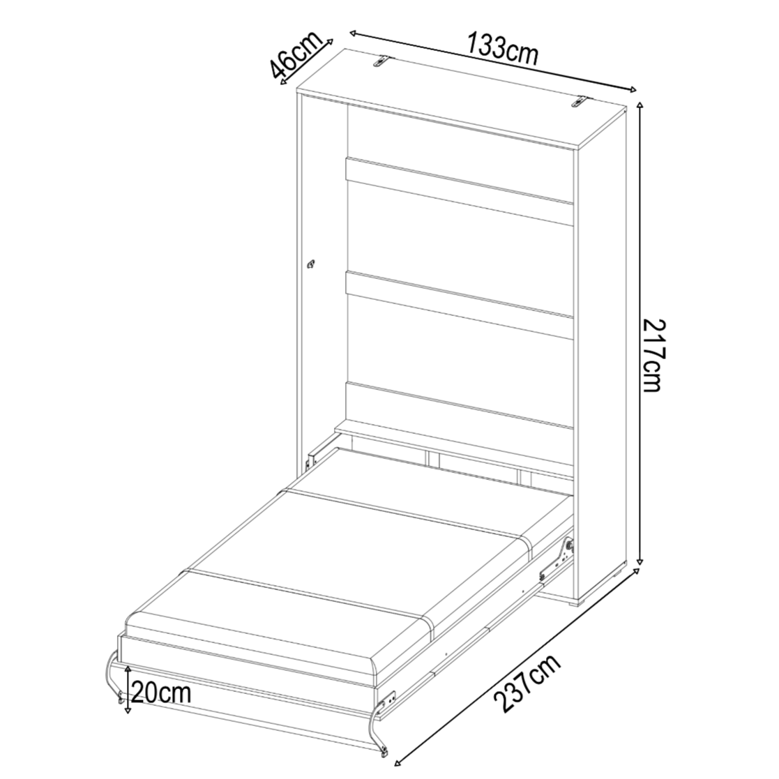 CP-02 Vertical Wall Bed Concept 120cm