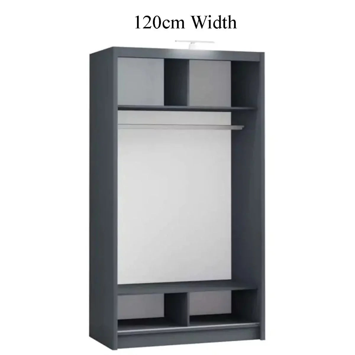 Avant Sliding Wardrobe - 120cm and Other Sizes - Grey, White, Black