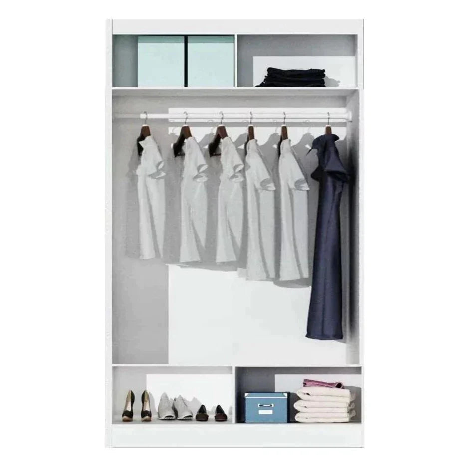 Full Mirrored Grey Sliding Wardrobe - 4 Sizes