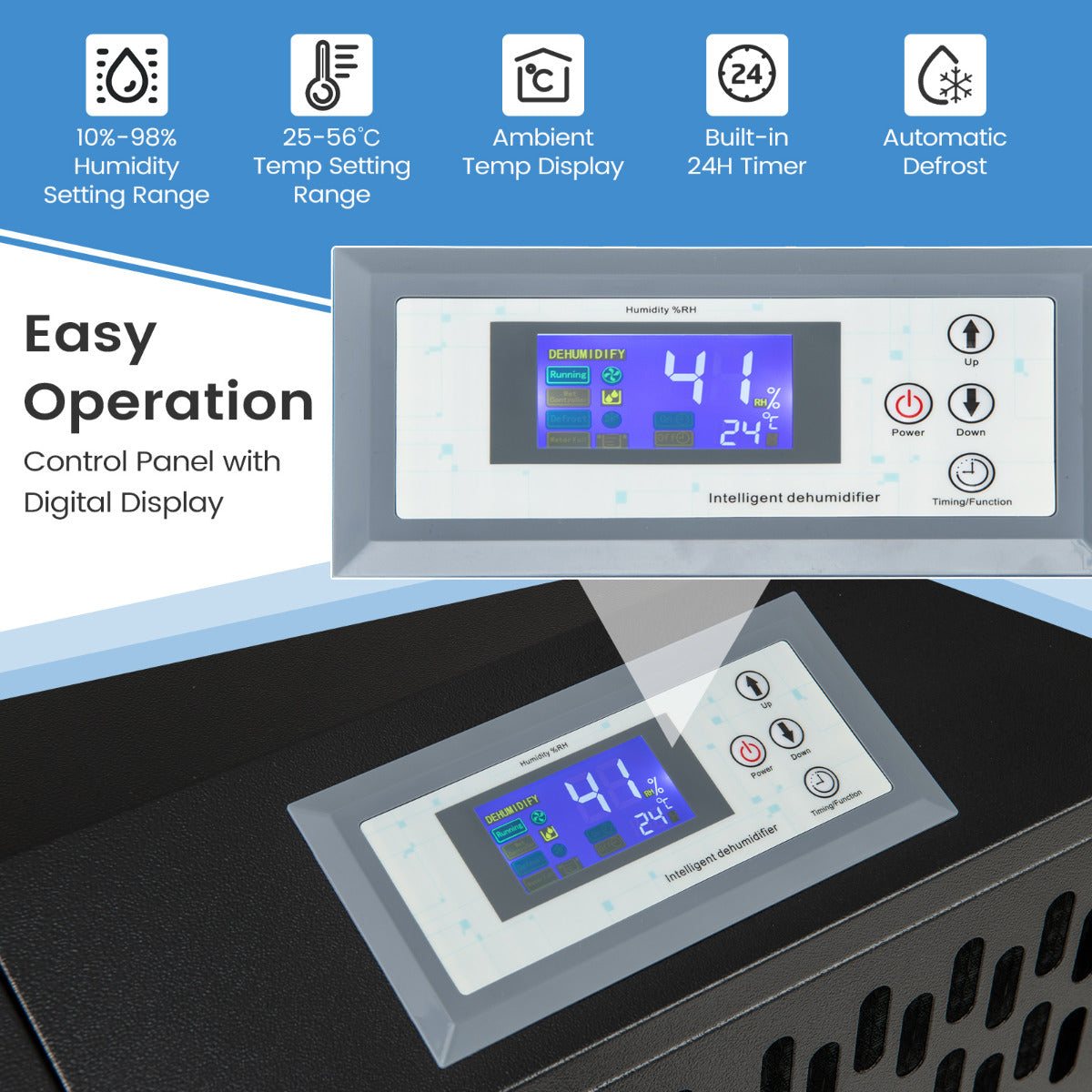 120L Commercial Industrial Dehumidifier for Spaces up to 500㎡-Black