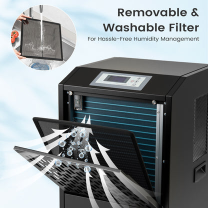 120L Commercial Industrial Dehumidifier for Spaces up to 500㎡-Black