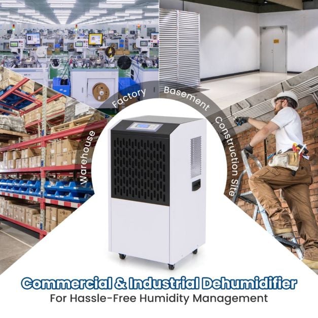 120L Commercial Industrial Dehumidifier for Spaces up to 500㎡-White