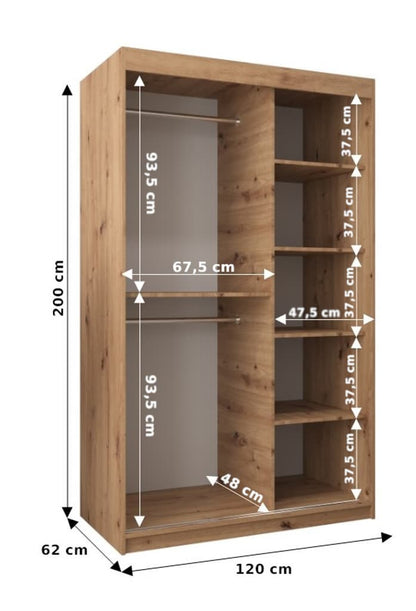 Morocco Sliding Door Wardrobe 120cm