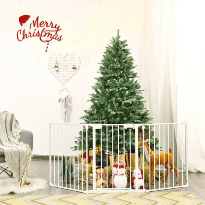 5 Panel Baby Safety Playpen Fireplace Barrier Gate Room Divider-White
