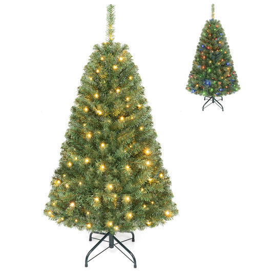 122 cm Artificial Christmas Tree with Branch Tips and LED Lights for Indoor
