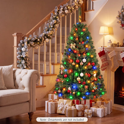 122 cm Artificial Christmas Tree with Branch Tips and LED Lights for Indoor