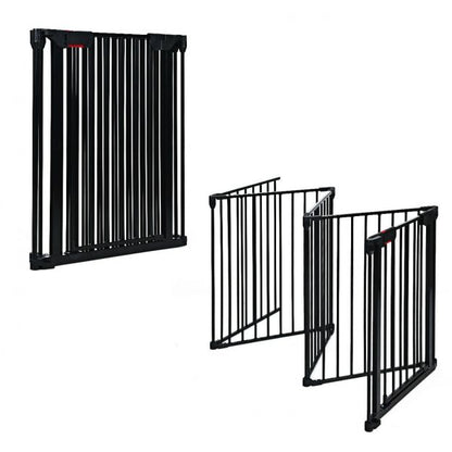 5 Panel Baby Safety Playpen Fireplace Barrier Gate Room Divider-Black