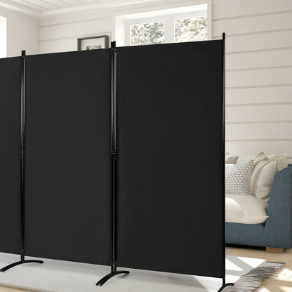3 Panel Folding Room Divider-Black