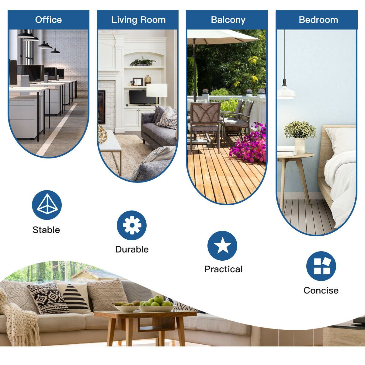 3 Panel Folding Room Divider-Black