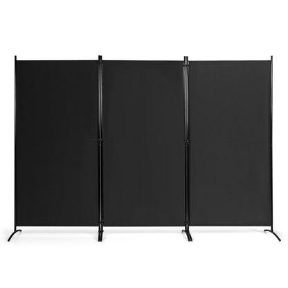 3 Panel Folding Room Divider-Black