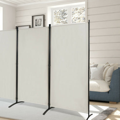 3 Panel Folding Room Divider-Beige