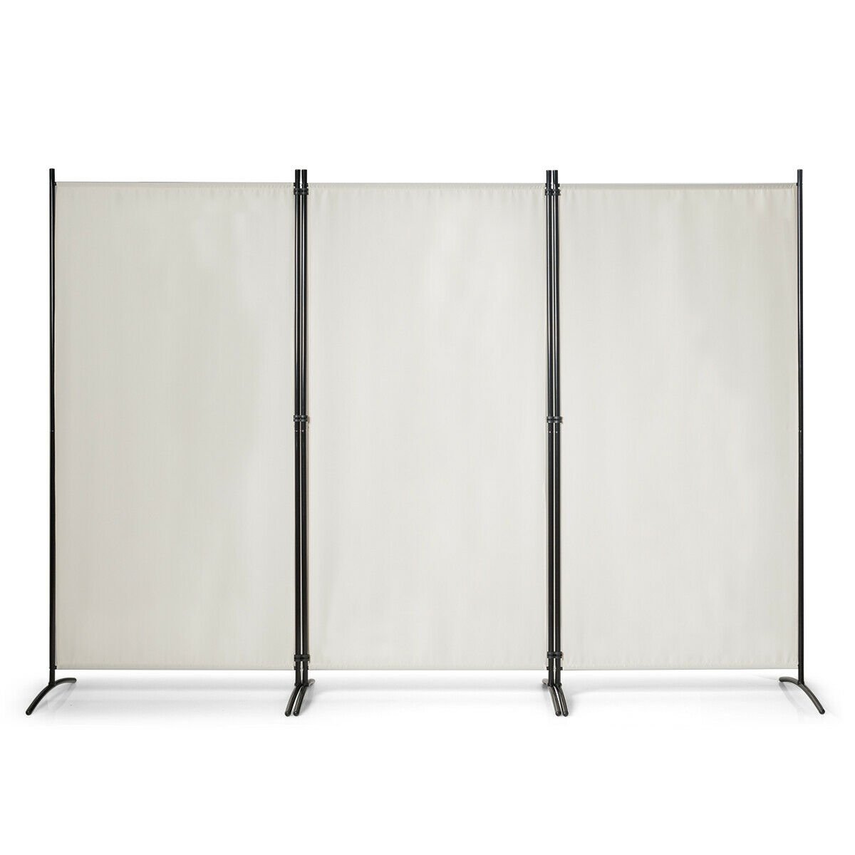 3 Panel Folding Room Divider-Beige