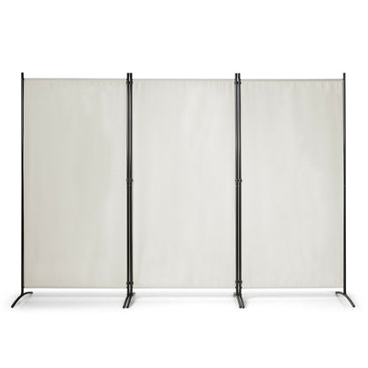 3 Panel Folding Room Divider-Beige