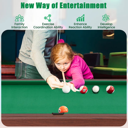 122 cm Wooden Pool Table for Kids and Adults-Green