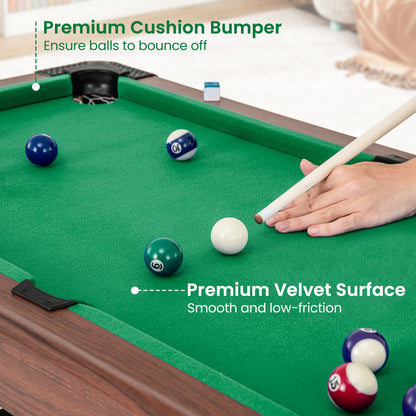 122 cm Wooden Pool Table for Kids and Adults-Green