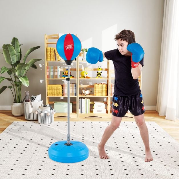 Punchingball 120-154cm height adjustable standing boxing ball punching bag set boxing set children blue