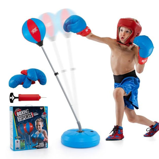Punchingball 120-154cm height adjustable standing boxing ball punching bag set boxing set children blue