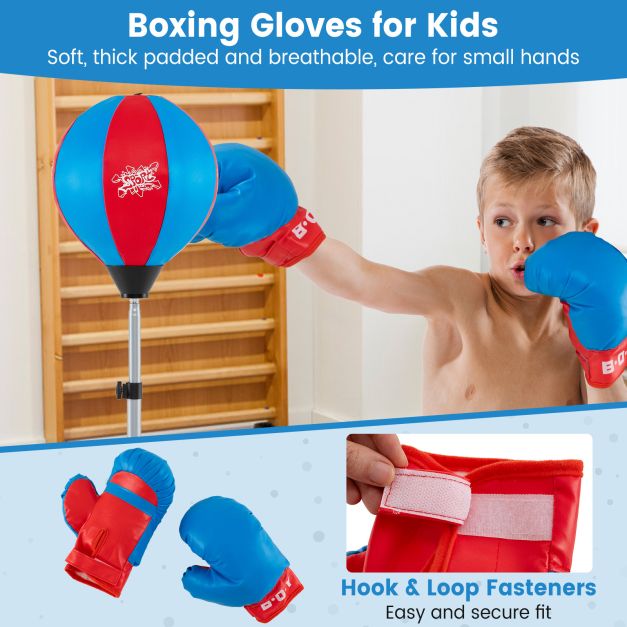 Punchingball 120-154cm height adjustable standing boxing ball punching bag set boxing set children blue