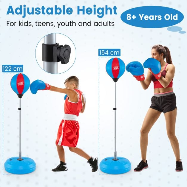 Punchingball 120-154cm height adjustable standing boxing ball punching bag set boxing set children blue