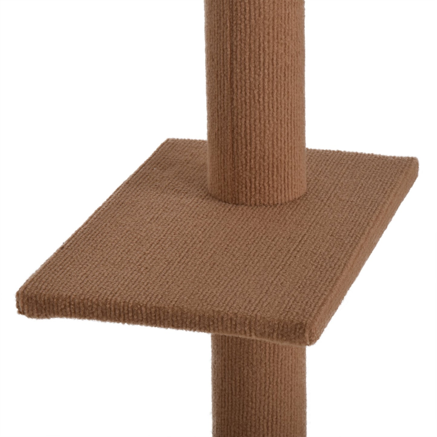 PawHut 4-level Platform Cat Tree with Covered Scratching Posts Natural Cat Tower Activity Center for Kittens Brown