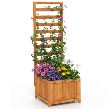 123 cm Tall Elevated Planter Box with Drainage Holes and Gaps-Orange