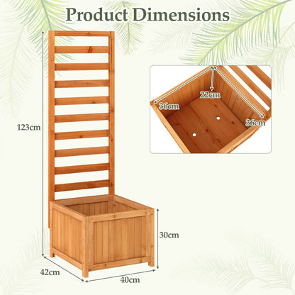 123 cm Tall Elevated Planter Box with Drainage Holes and Gaps-Orange