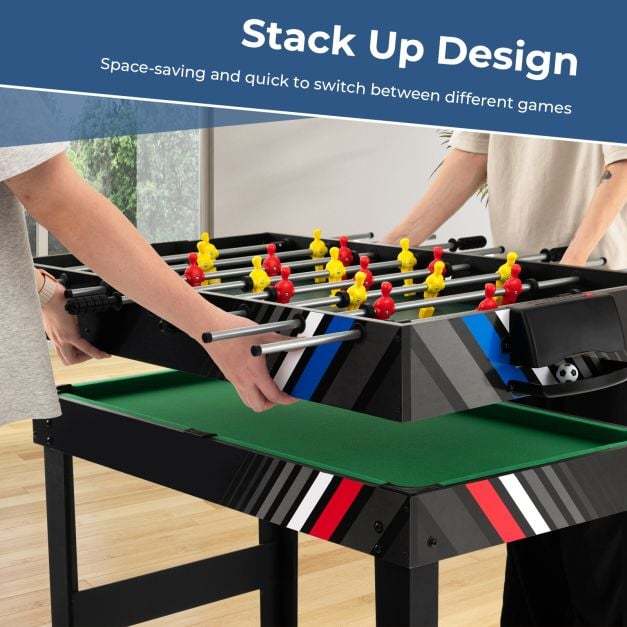 125CM 4-in-1 Multi Games Table with Accessories for Home Play Room-Black