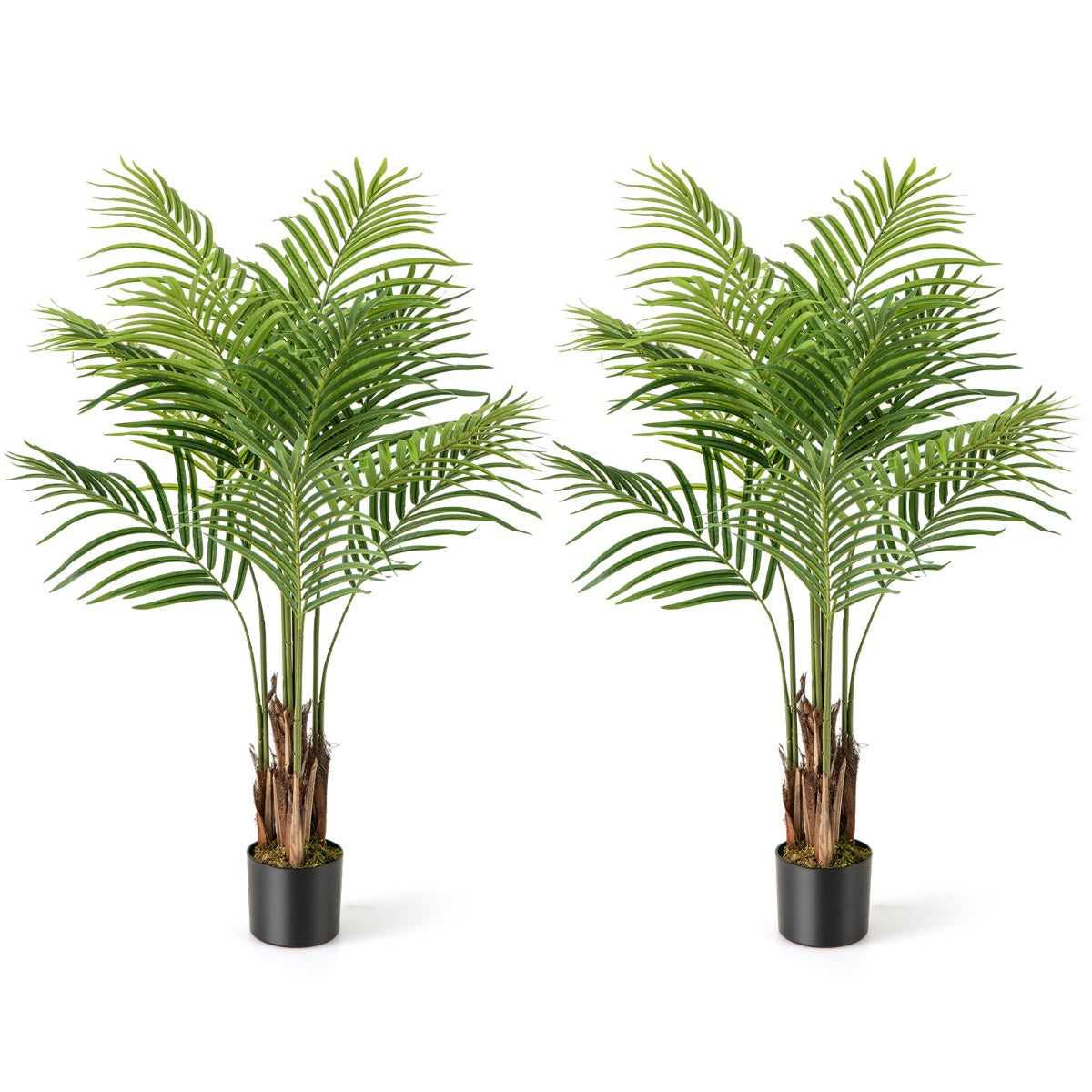 128CM Tall Artificial Palm Paradise Plant with 12 PEVA Leaves and Wide Stable Pot-Green