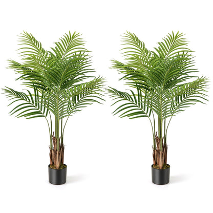128CM Tall Artificial Palm Paradise Plant with 12 PEVA Leaves and Wide Stable Pot-Green