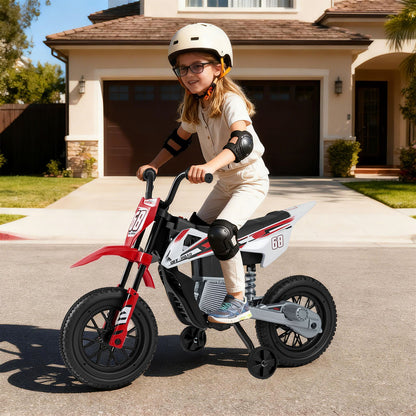 12V Kids Dirt Bike with Twist Throttle Grip Electric Motorcycle with Music-Red