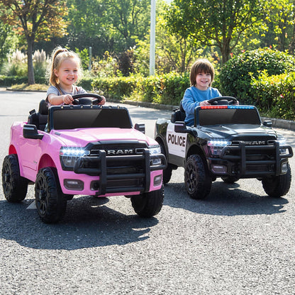 12V Kids Ride On Car with Remote Control and LED Lights-Pink