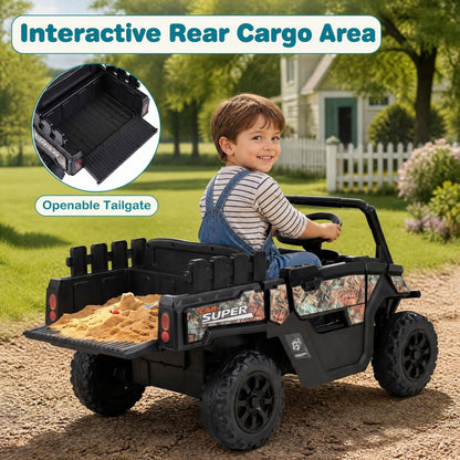 12V Kids Ride on Car with Dual 50W Motors and Remote Control-Black