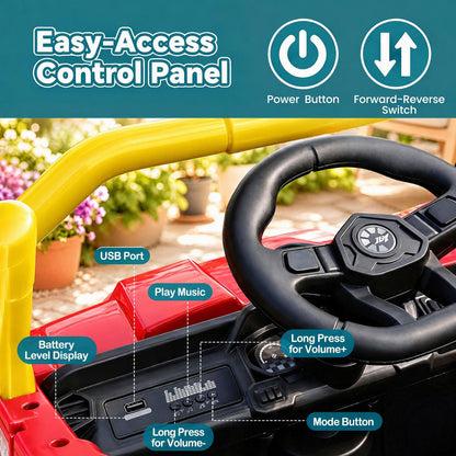 12V Kids Ride on Car with Dual 50W Motors and Remote Control-Red