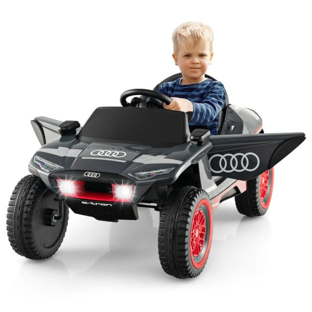 12V Licensed Audi Kids Ride On E-tron Racing Car with Remote Control-Grey