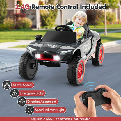 12V Licensed Audi Kids Ride On E-tron Racing Car with Remote Control-Grey