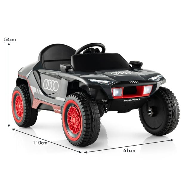 12V Licensed Audi Kids Ride On E-tron Racing Car with Remote Control-Grey