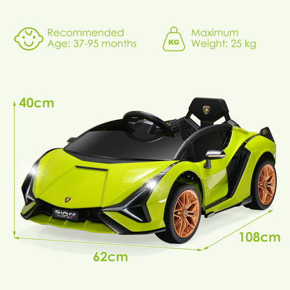 12V Battery Powered Electric Vehicle with Remote Control and LED Lights-Green