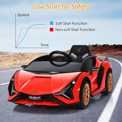 12V Battery Powered Electric Vehicle with Remote Control and LED Lights-Red