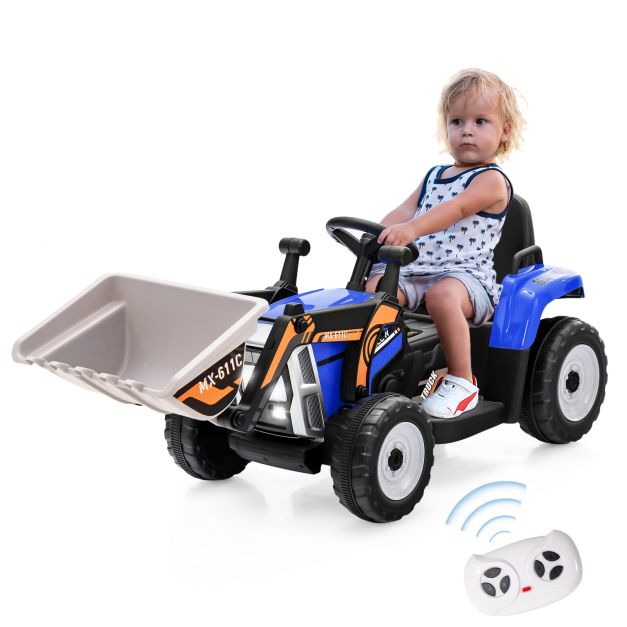 12V Battery Powered Loader Digger with Adjustable Arm and Bucket-Blue