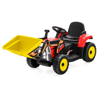 12V Battery Powered Loader Digger with Adjustable Arm and Bucket-Red