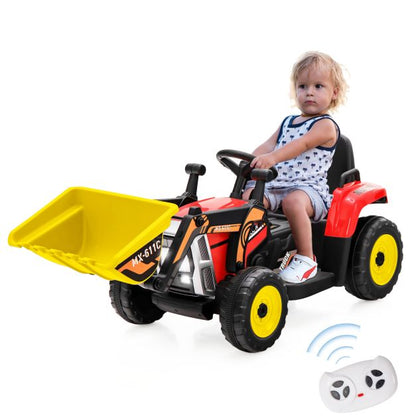 12V Battery Powered Loader Digger with Adjustable Arm and Bucket-Red