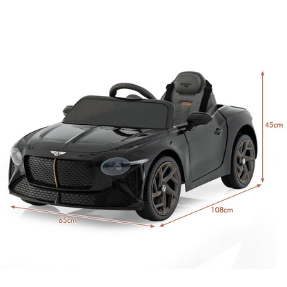 12V Licensed Bentley Bacalar Kids Ride On Car with Scissor Doors and Lights-Black