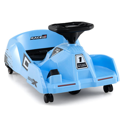 12V Electric Cleaning Go Kart Ride on Race Car with Detachable Mop-Blue