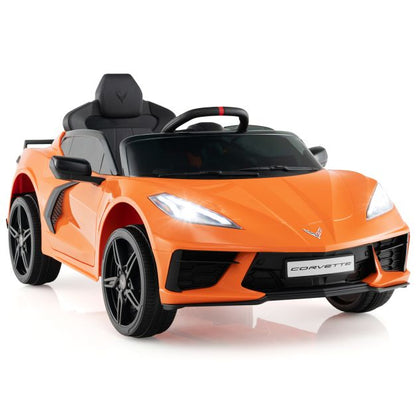 12V Electric Kids Ride On Car with Remote Control and Lights-Orange