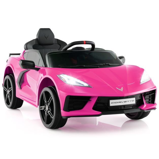 12V Electric Kids Ride On Car with Remote Control and Lights-Pink