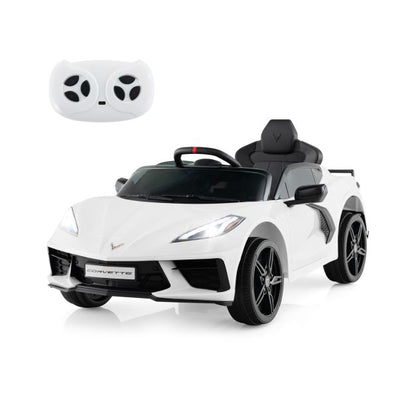 12V Electric Kids Ride On Car with Remote Control and Lights-White