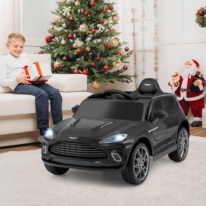 12V Kids Ride on Vehicle Aston Martin Licensed with Horn and Taillights-Black