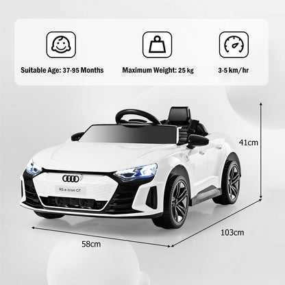 12V Audi Licensed Electric Kids Ride On Car with Remote Control-White