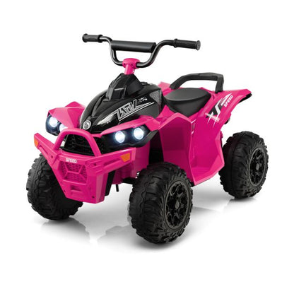 12V Kids Ride On ATV with 2 Speeds and LED Lights-Pink